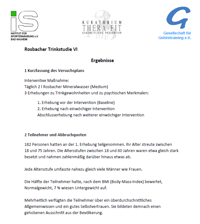 Rosbacher Trinkstudie VI